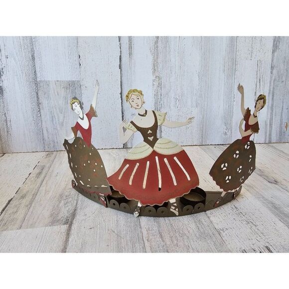 Vintage Marshall fields ballet dancer tea light Xmas decor metal - Picture 1 of 7